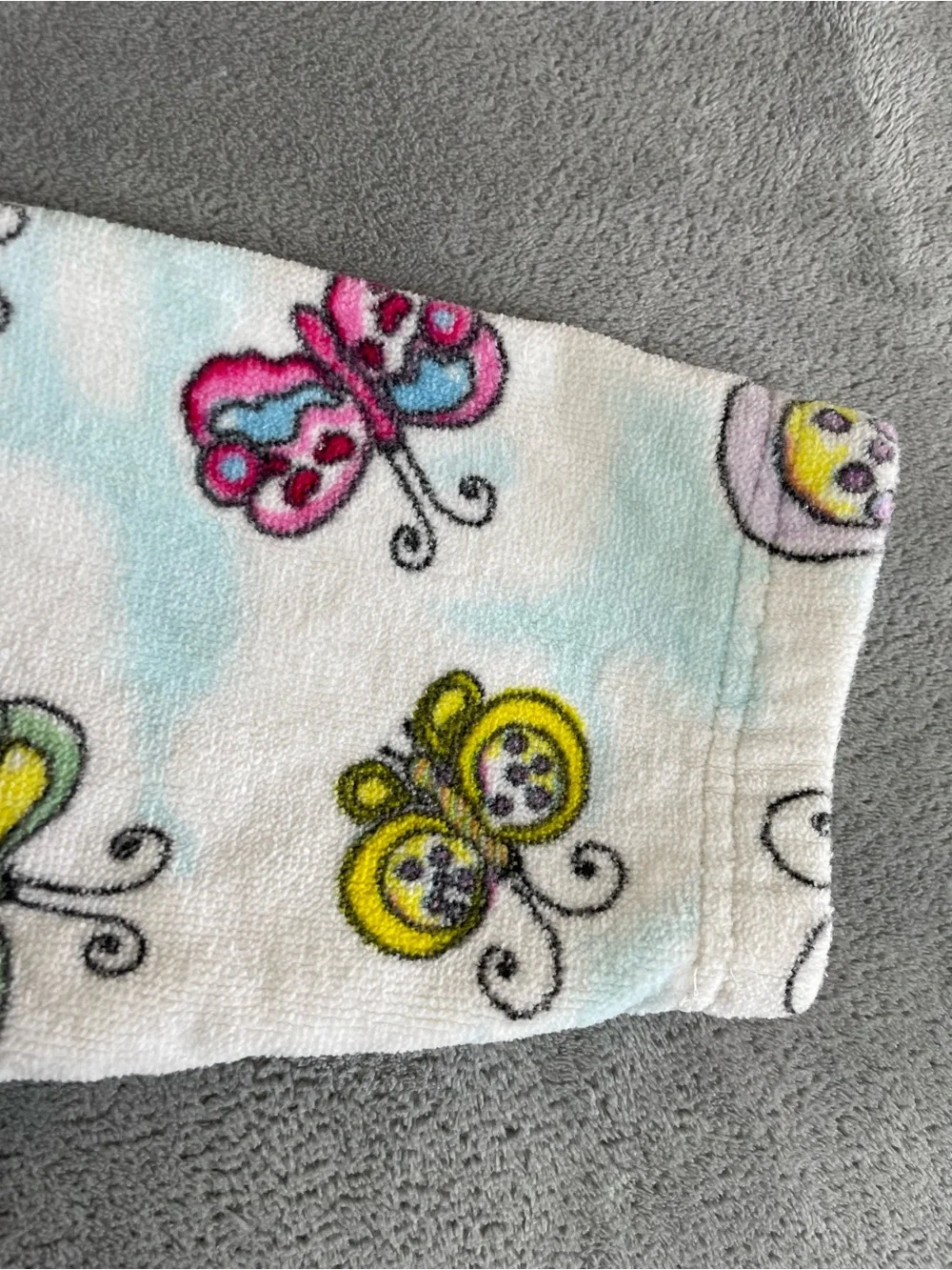 Girls Butterflies Robe Cover Up Bathrobe Kids Girls Size Medium 100% Cotton